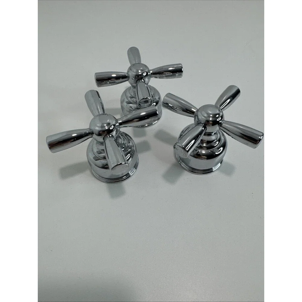 Delta Faucet Handle - Chrome Classic Single Handle Metal Cross Lot 3